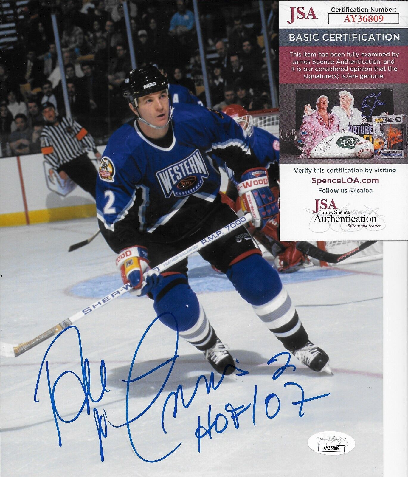 Signed Al MacInnis St. Louis Blues All Star 8x10 Photo #2 w JSA Authentication