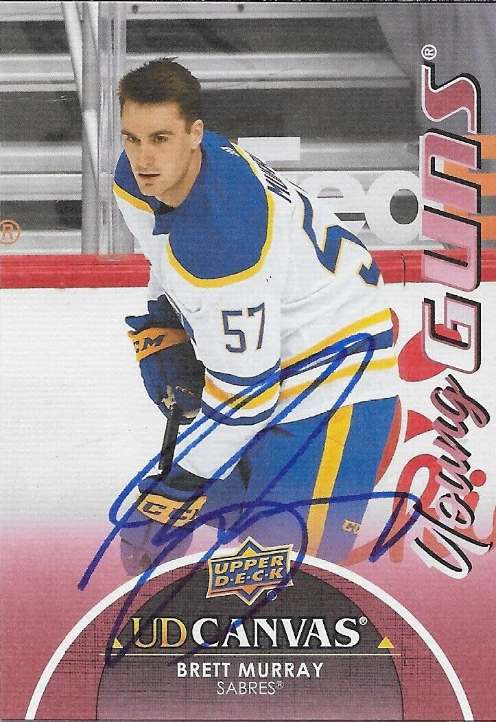 Signed Brett Murray UD Young Guns Canvas 2021-22 Buffalo Sabres Rookie Card