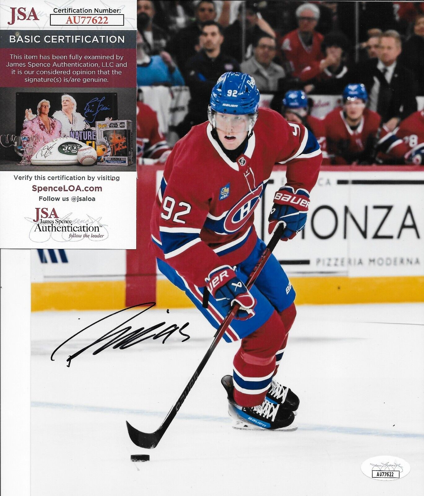Photo 8x10 signée Patrik Laine Canadiens de Montréal 1 Authentification JSA originale