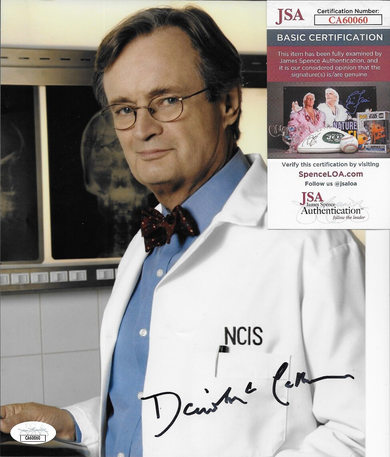 Photo autographiée 8x10 de David McCallum NCIS n°2 avec authentification JSA