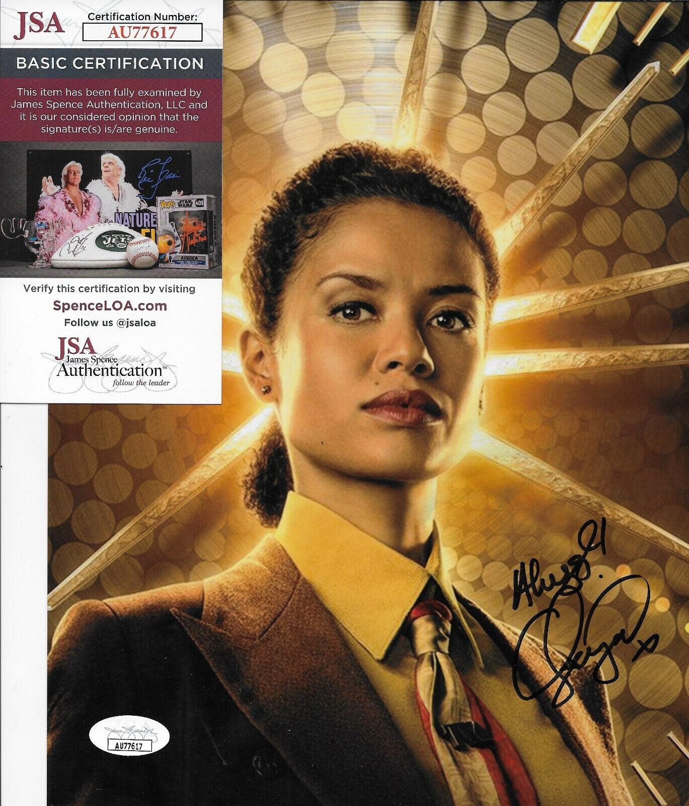 Photo autographiée 8x10 de Gugu Mbatha-Raw Loki n°1 avec authentification JSA