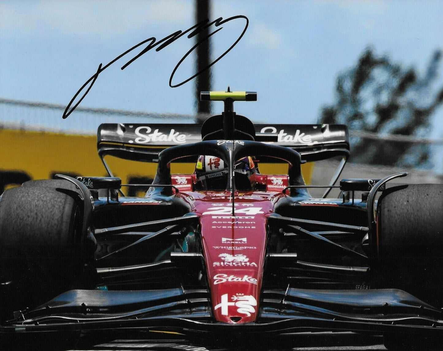 Signed Zhou Guanyu Formula 1 Kick Sauber Ferrari Racing 8x10 Photo #10 Original