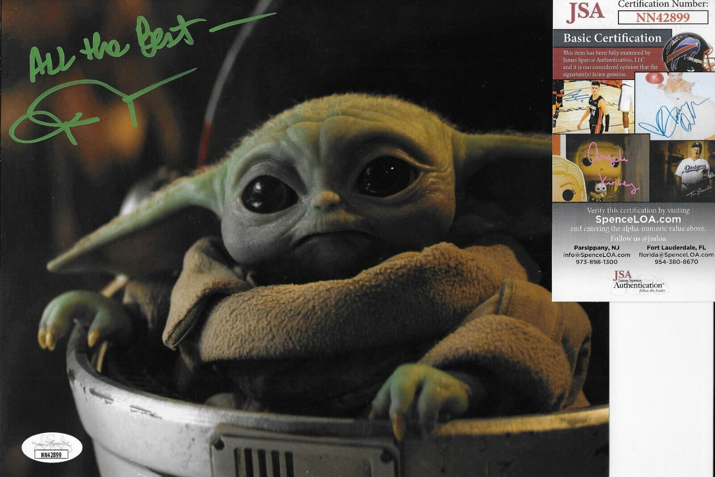 Signed John Rosengrant Star Wars Baby Yoda 8x10 photo #4 with JSA Authentication