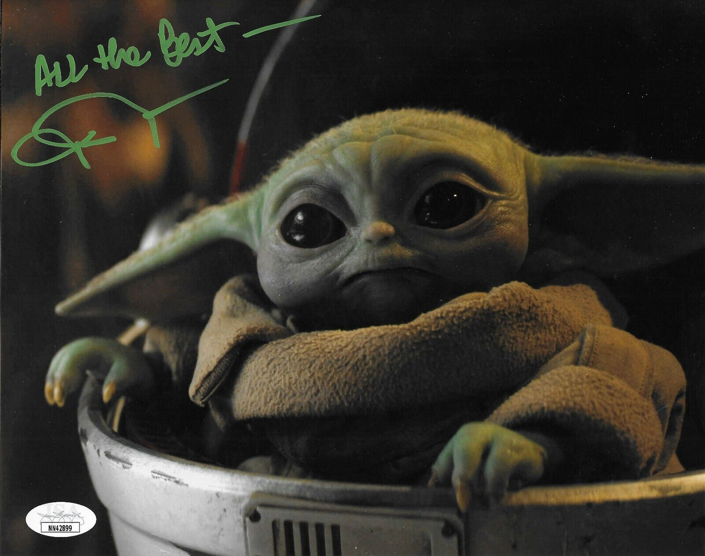 Signed John Rosengrant Star Wars Baby Yoda 8x10 photo #4 with JSA Authentication