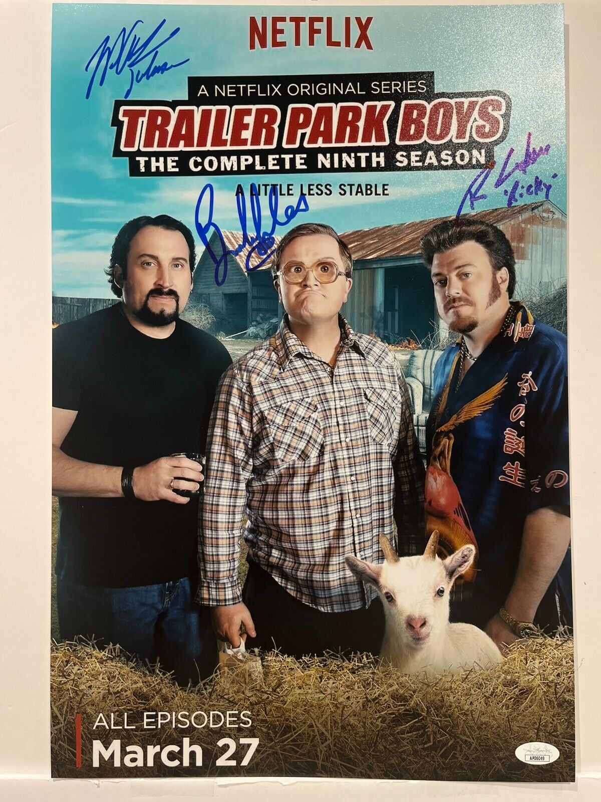 Signed Ricky Bubbles Julien Trailer Park Boys Actor 12x18 Photo JSA 3