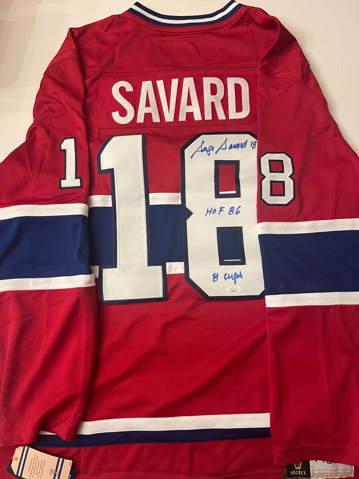 Autographed Fanatics Montreal Canadiens HOF Serge Savard Jersey JSA 2 Insc