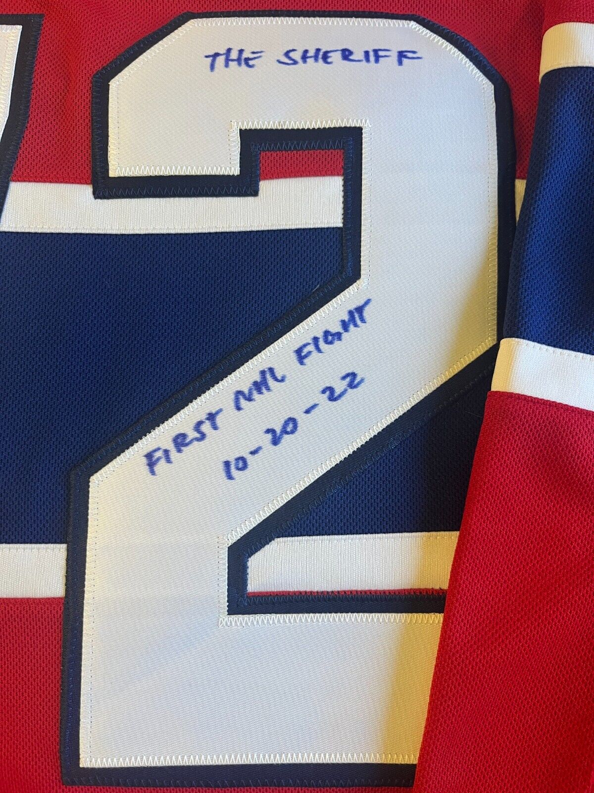Signed Authentic Fanatics Montreal Canadiens Arber Xhekaj Jersey with JSA 2 insc