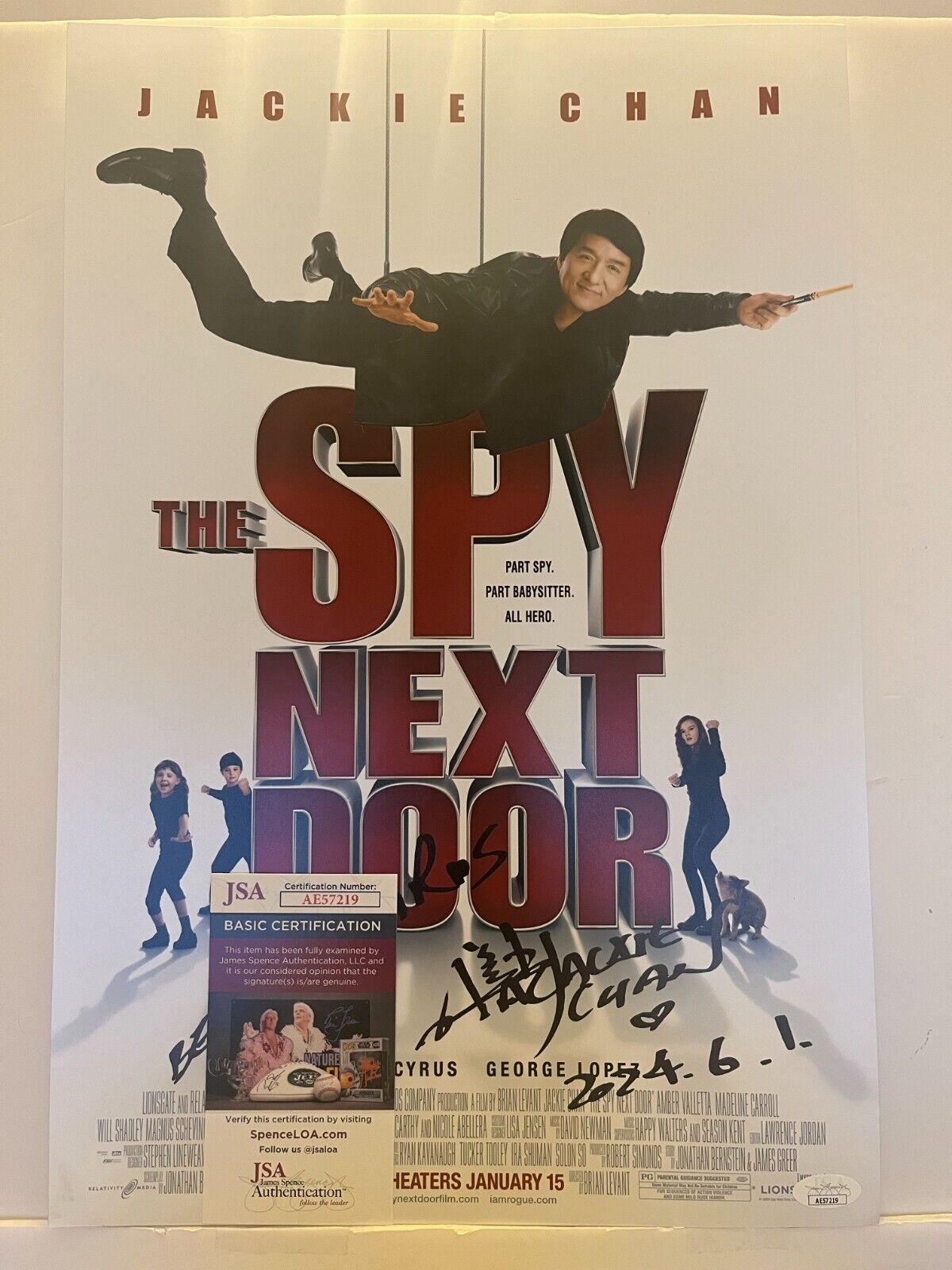 Signed The Spy Next Door 12x18 Photo Actor Jackie Chan JSA