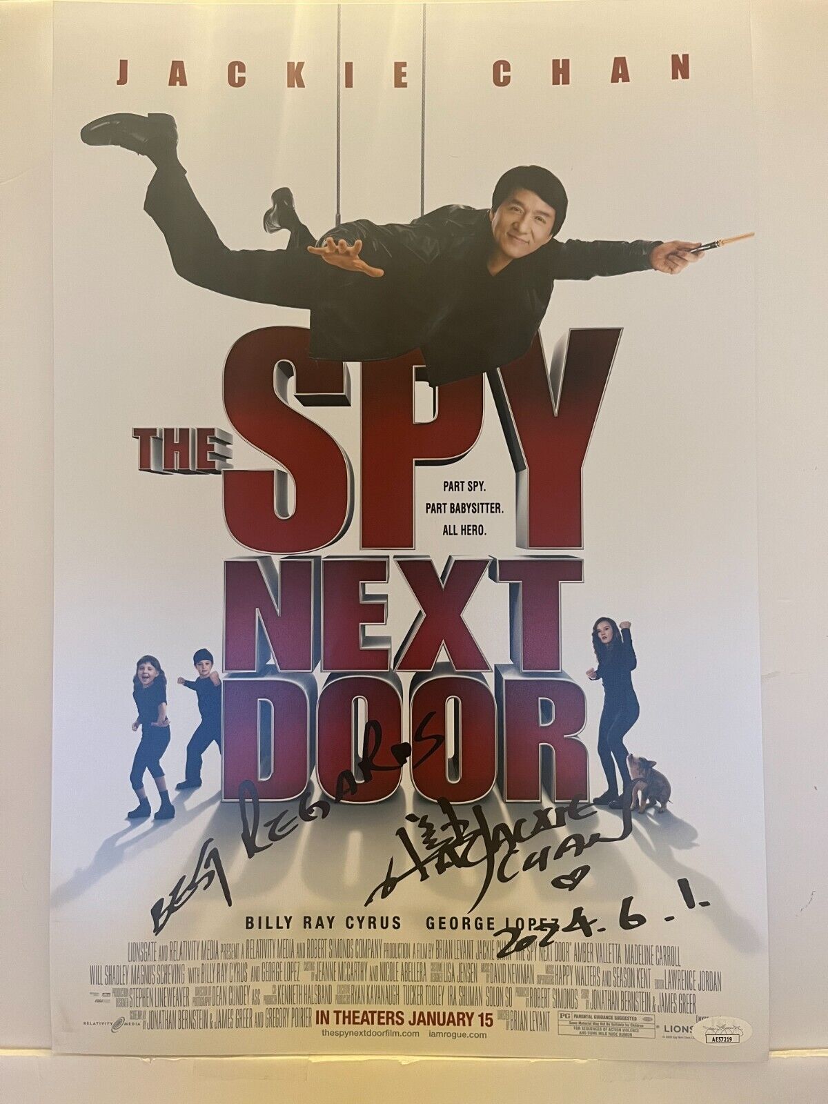 Signed The Spy Next Door 12x18 Photo Actor Jackie Chan JSA