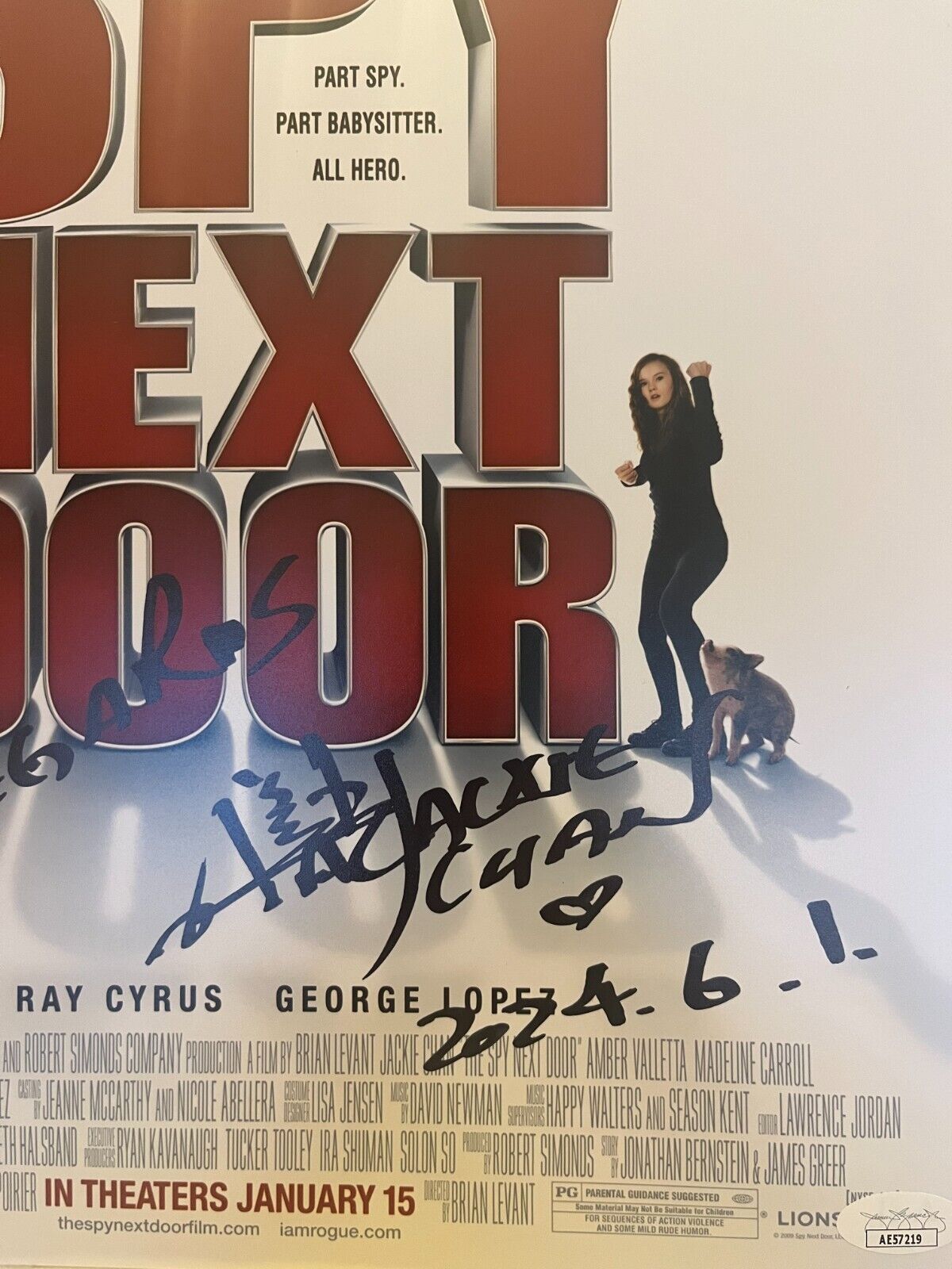 Signed The Spy Next Door 12x18 Photo Actor Jackie Chan JSA