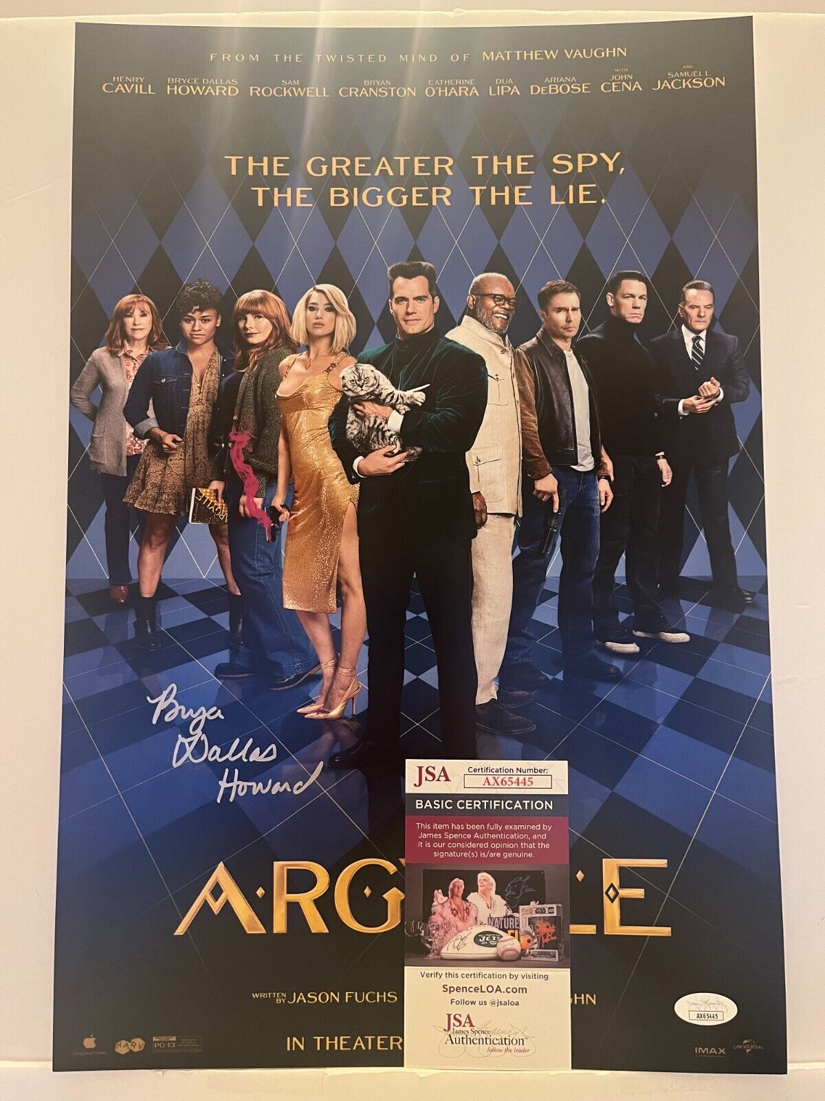 Signed Bryce Dallas Howard Argylle 12x18 Photo Actress JSA
