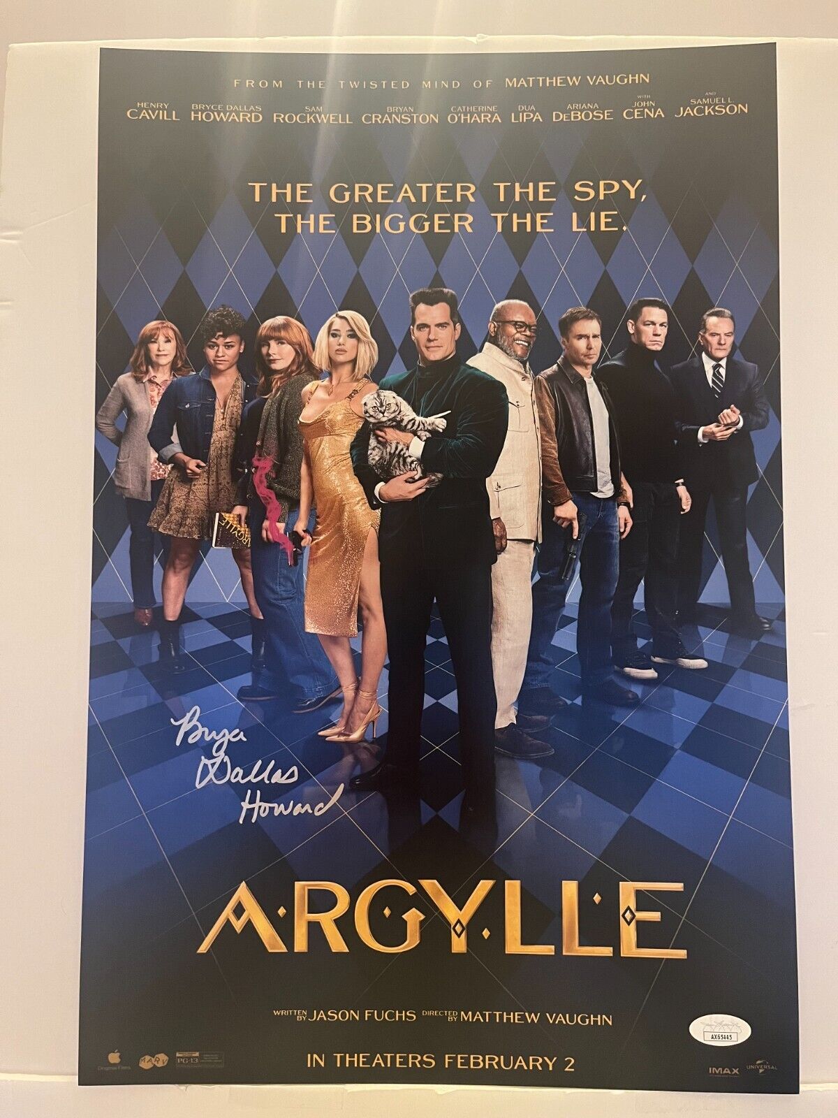 Signed Bryce Dallas Howard Argylle 12x18 Photo Actress JSA