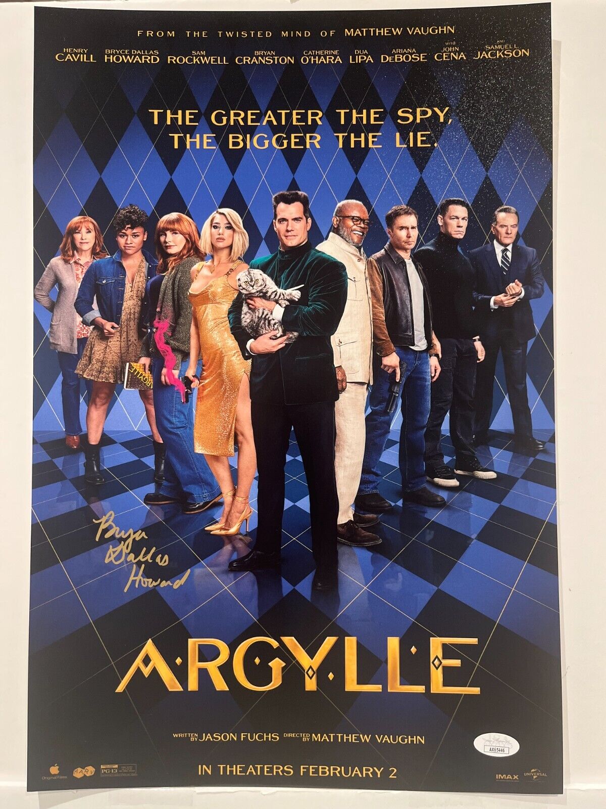 Signed Bryce Dallas Howard Argylle 12x18 Photo Actress JSA 2