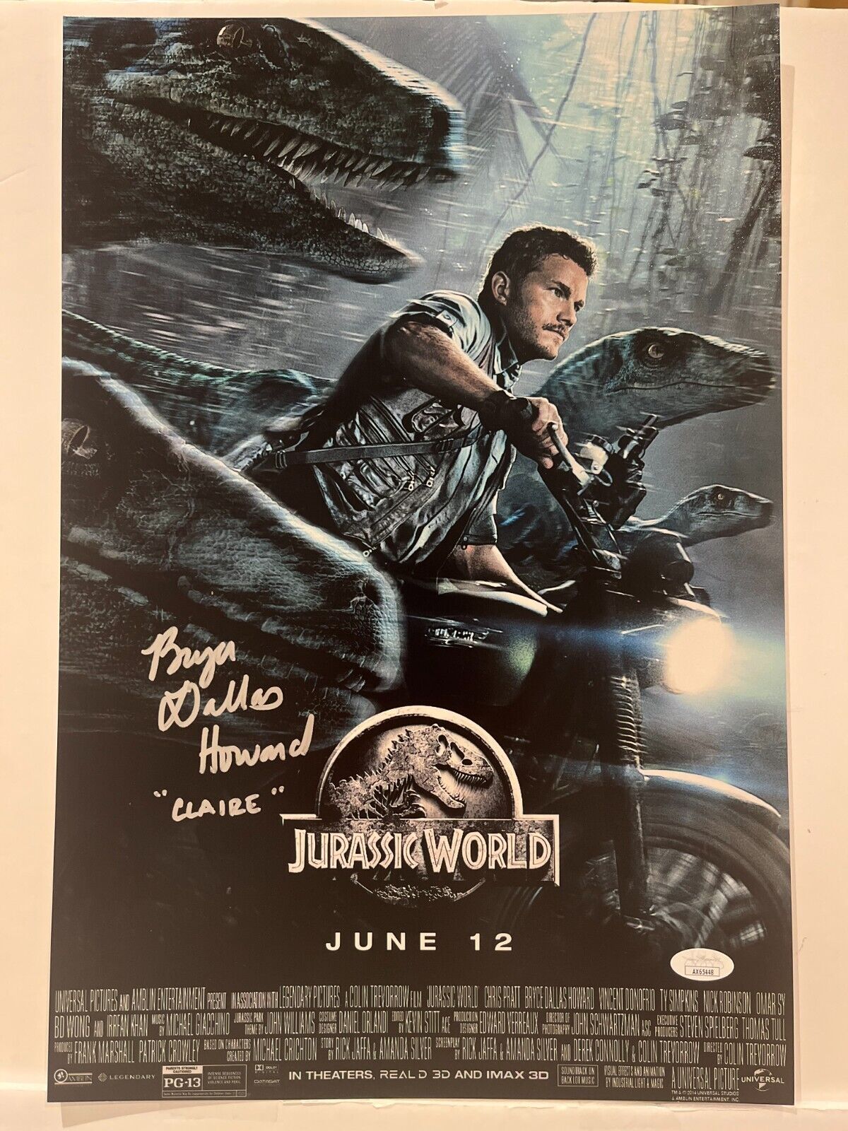 Signed Bryce Dallas Howard Jurassic Park World 12x18 Photo Actress JSA 3