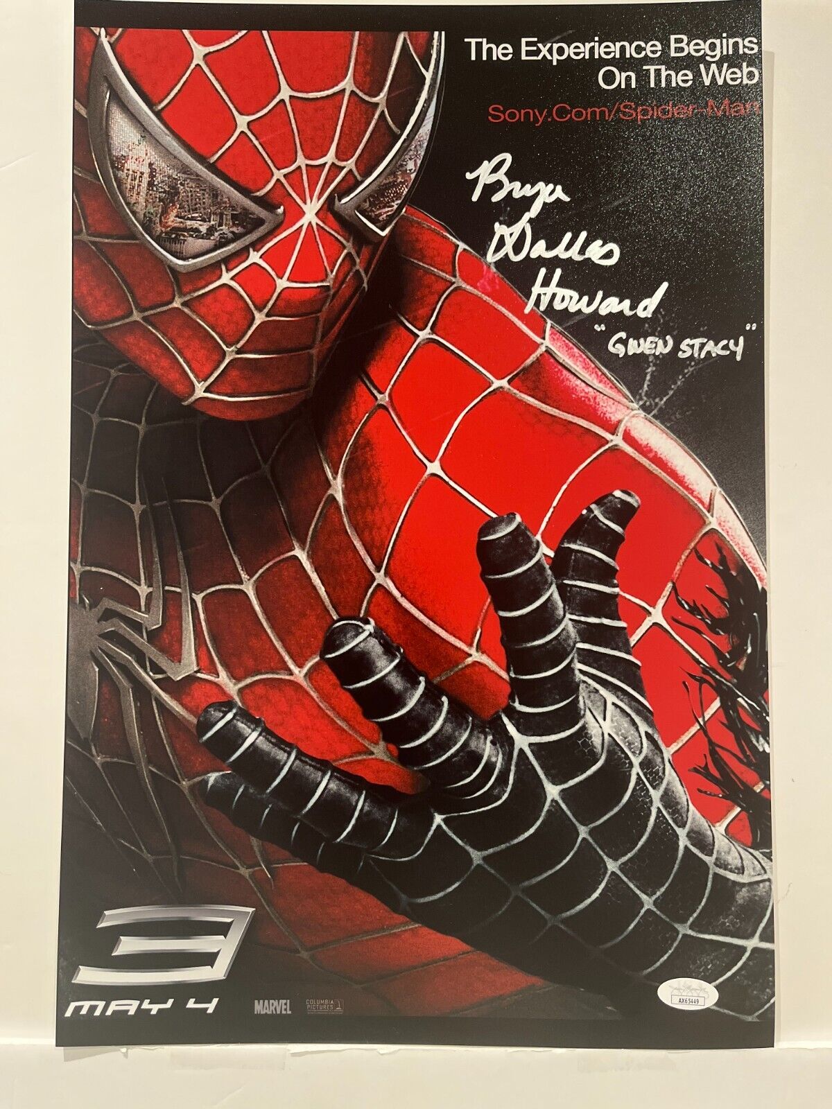 Signed Bryce Dallas Howard Spiderman 12x18 Photo Actress JSA Gwen Stacey