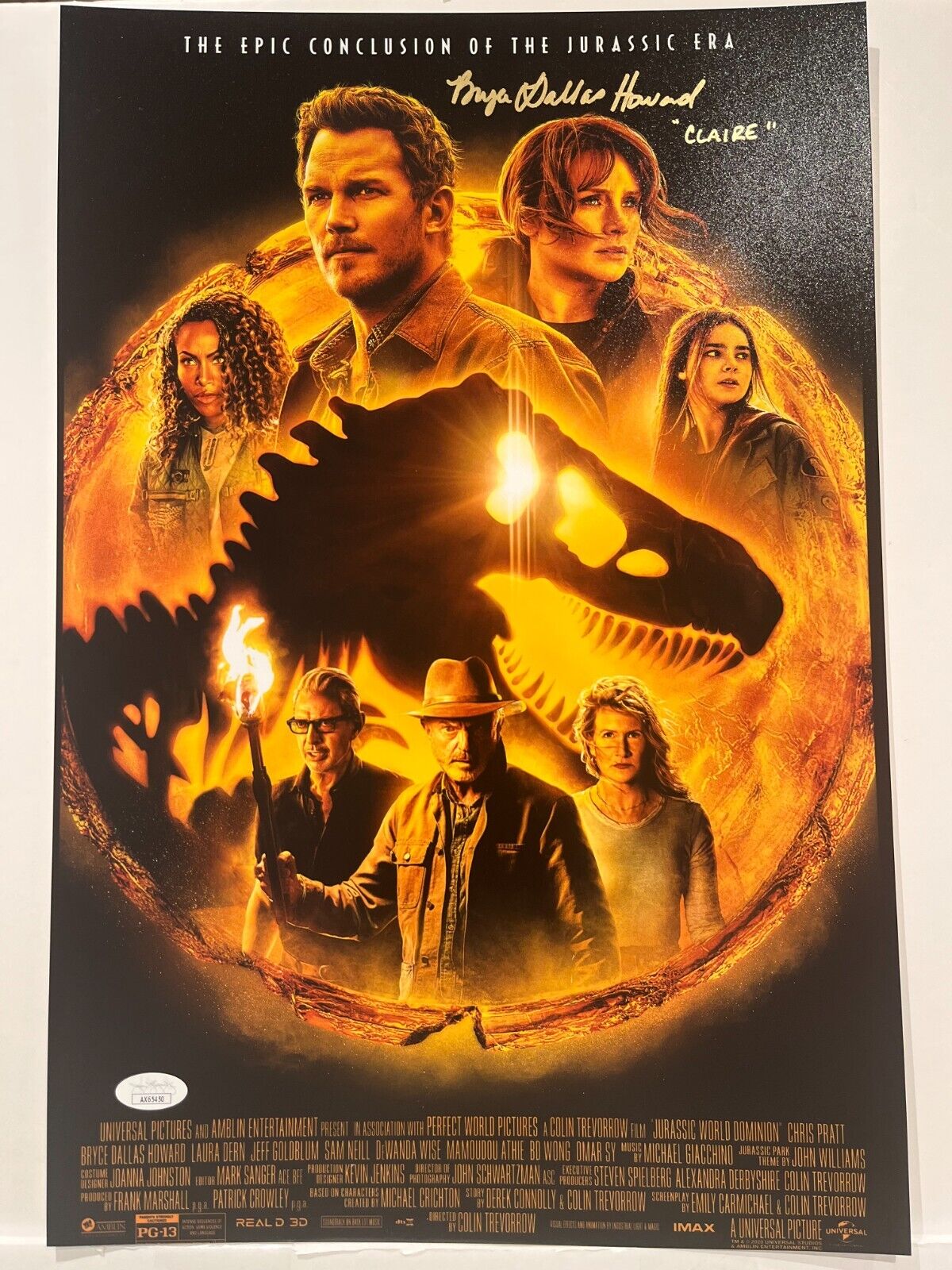Signed Bryce Dallas Howard Jurassic Park World 12x18 Photo Actress JSA 4