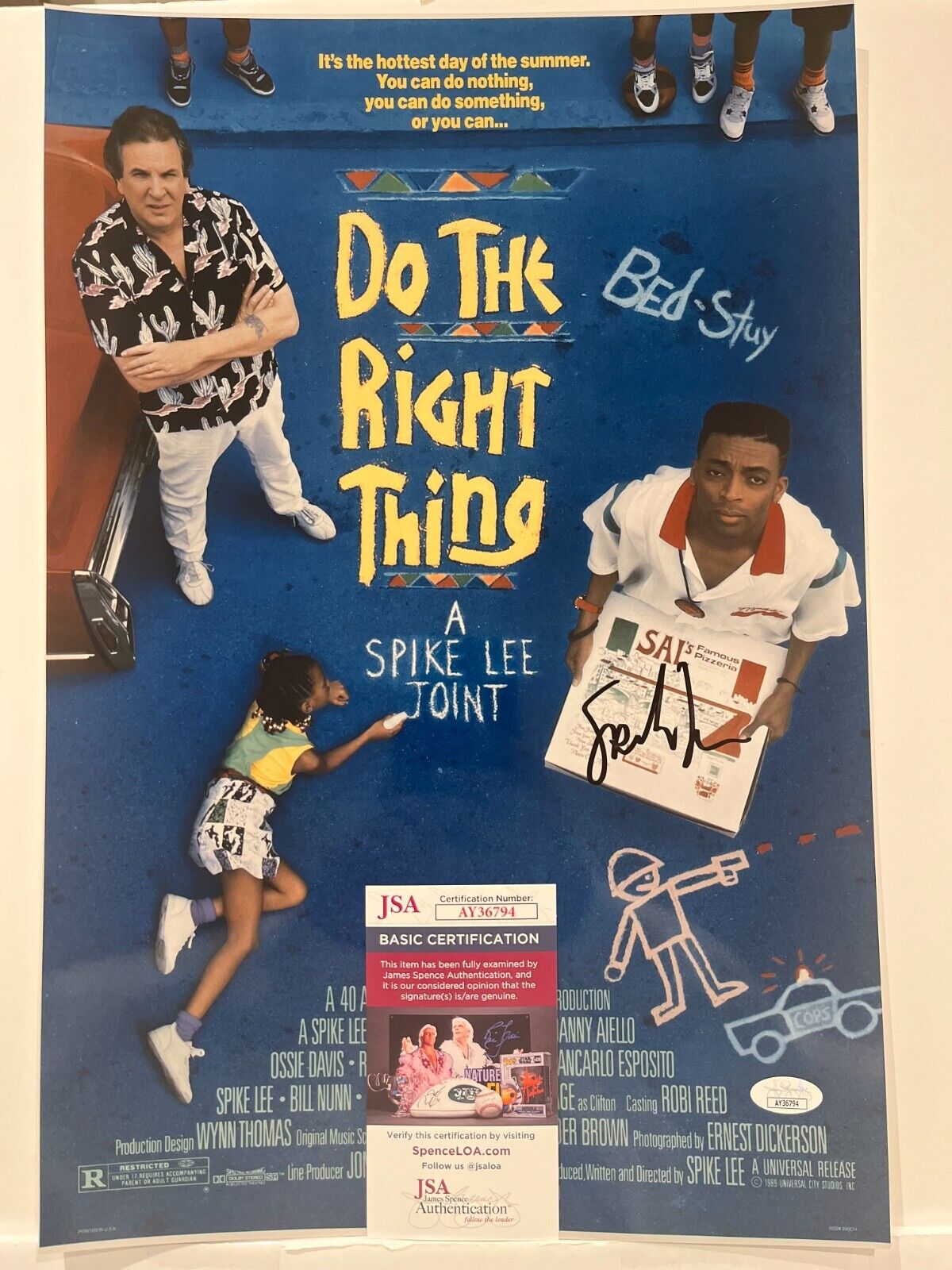 Signed Do the Right Thing 12x18 Photo Director Spike Lee Actor JSA
