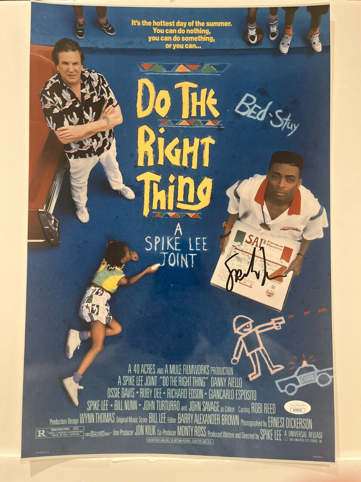 Signed Do the Right Thing 12x18 Photo Director Spike Lee Actor JSA