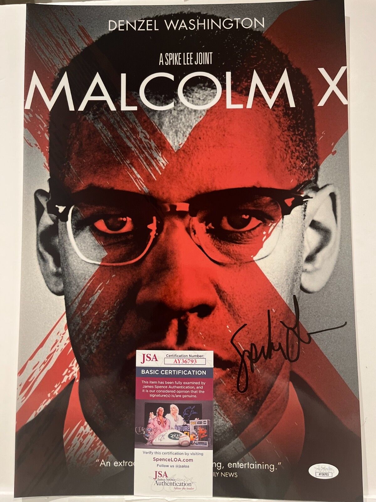 Signed Malcolm X 12x18 Photo Director Spike Lee Actor JSA