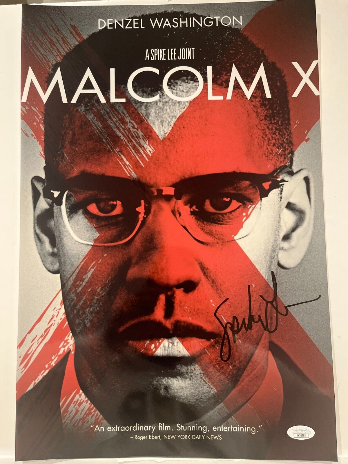Signed Malcolm X 12x18 Photo Director Spike Lee Actor JSA