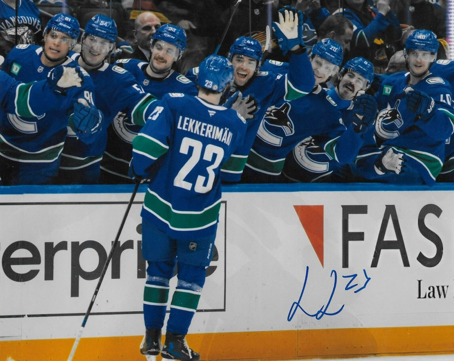 Signed Jonathan Lekkerimaki Vancouver Canucks Autographed 8x10 Photo #3 Original