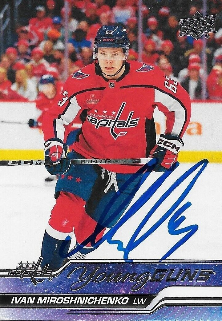 Signed Tvan Miroshnichenko Young Guns 2023-24 UD Washington Capitals Rookie Card