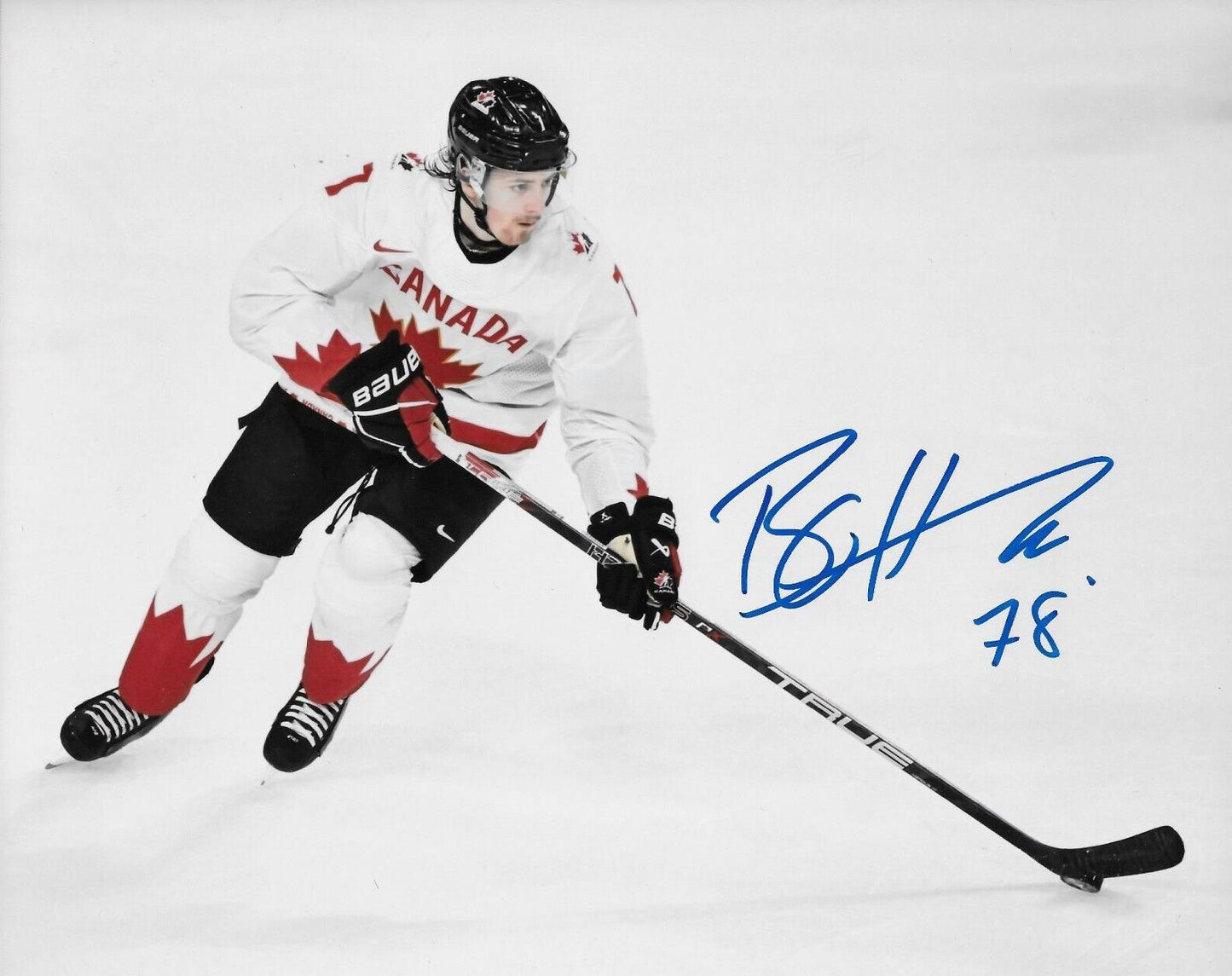 Signed Brennan Othmann New York Rangers Team Canada 8x10 Photo #3 Original