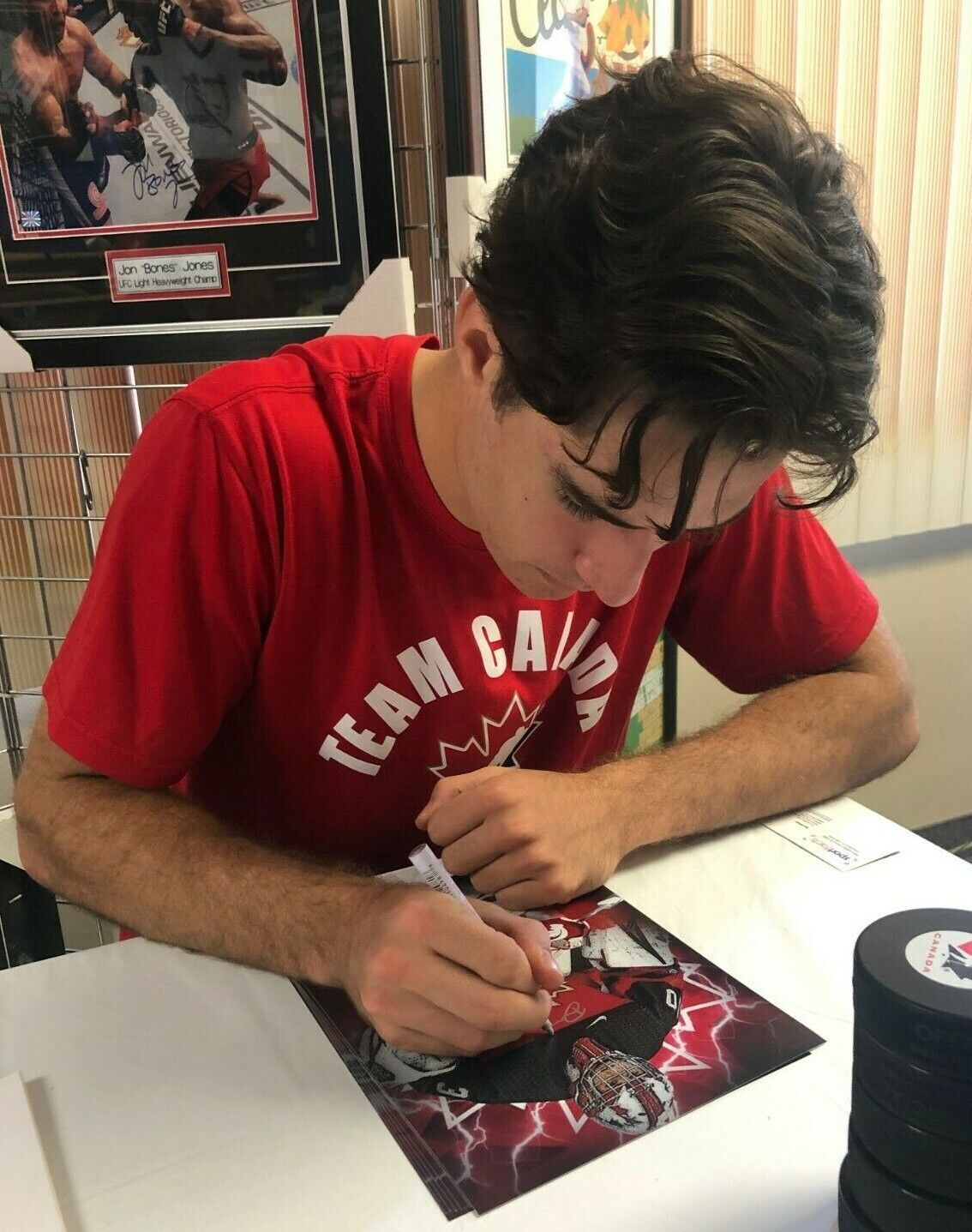 Signed Team Canada Dylan Garand World Juniors New York Rangers 8x10 Photo #1