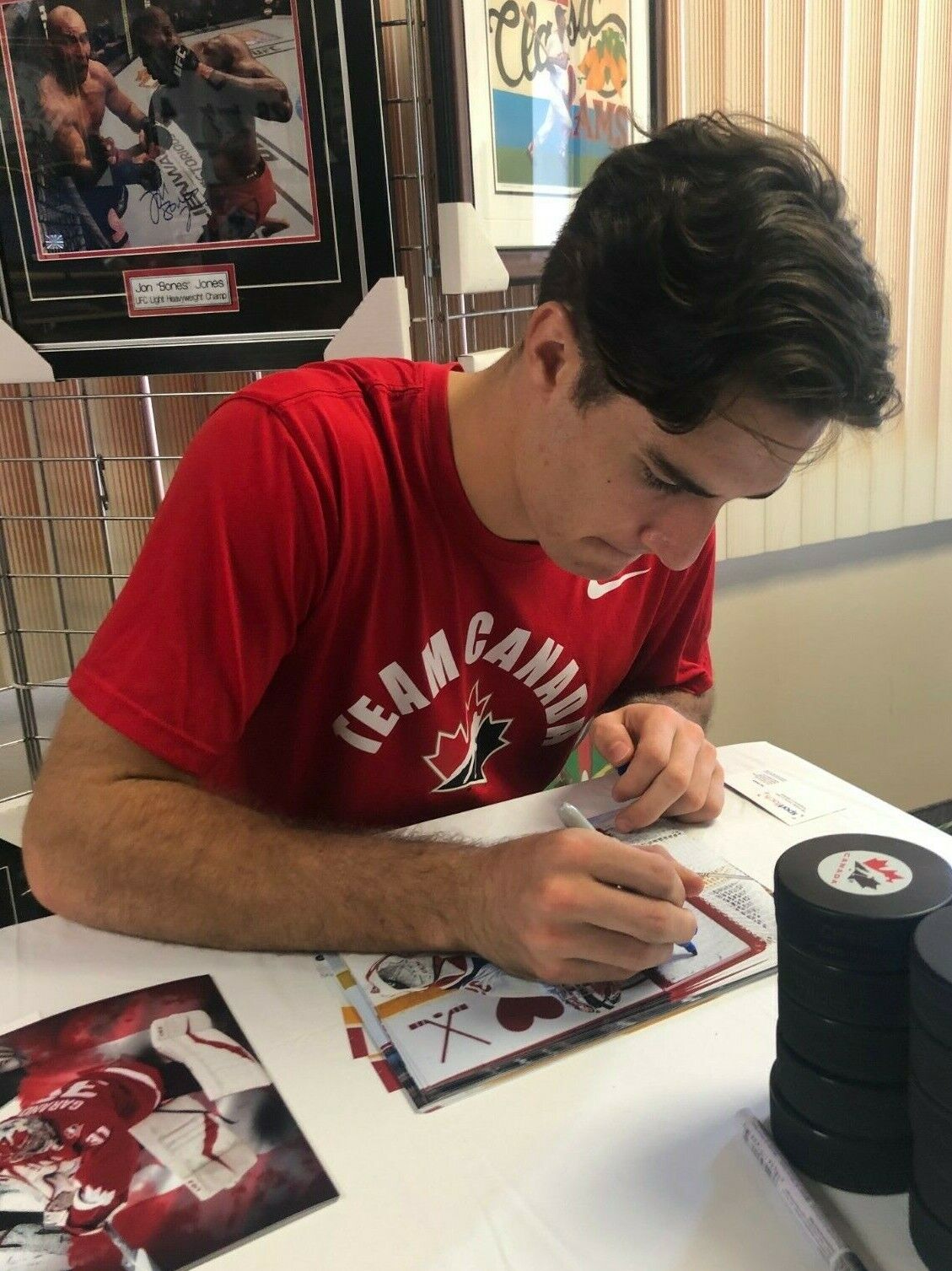 Signed Team Canada Dylan Garand World Juniors New York Rangers 8x10 Photo #1
