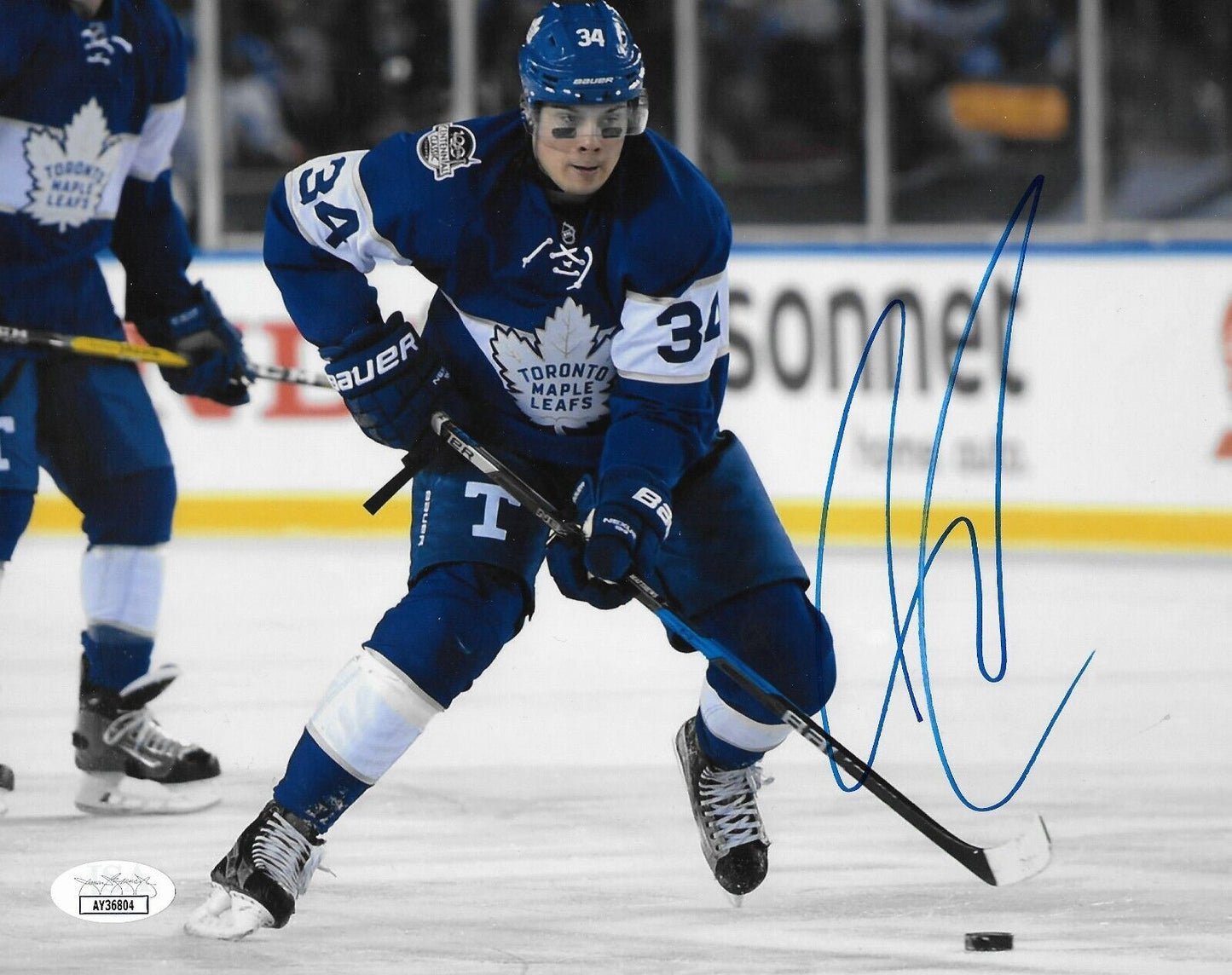 Signed Austin Mathews Toronto Maple Leafs 8x10 Photo #1 with JSA Authentication