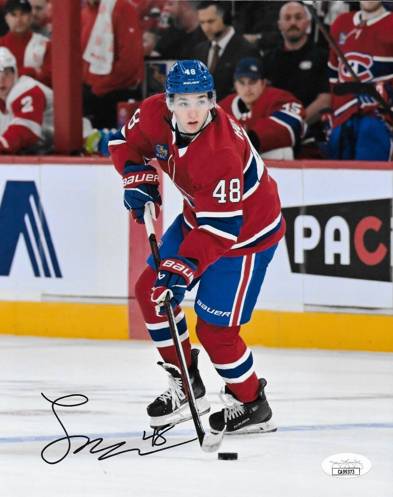 Signed Lane Hutson Montreal Canadiens 8x10 Photo #1 Original JSA Authentication