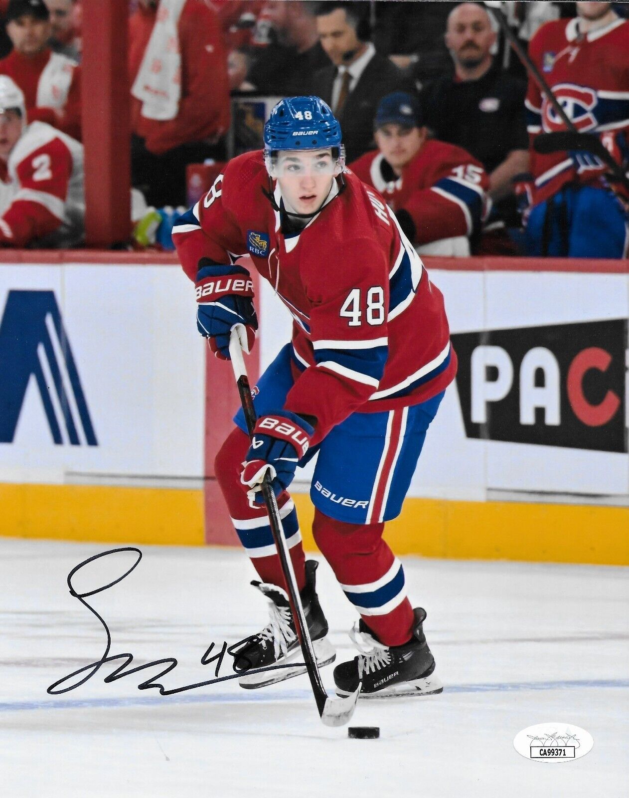 Signed Lane Hutson Montreal Canadiens 8x10 Photo #3 Original JSA Authentication