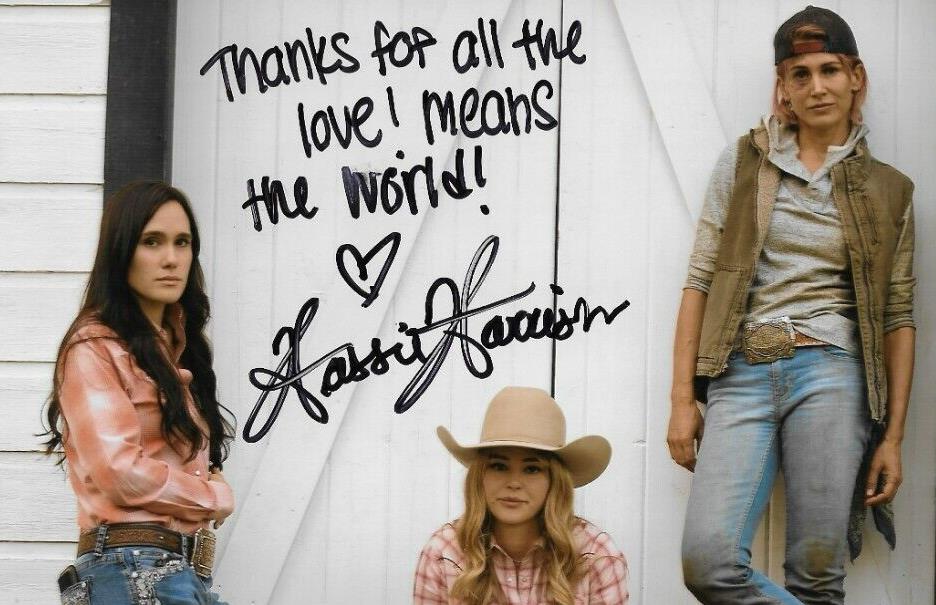 Signed Hassie Harrison Yellowstone Tacoma FD 8x10 Photo #5 w JSA Authentication