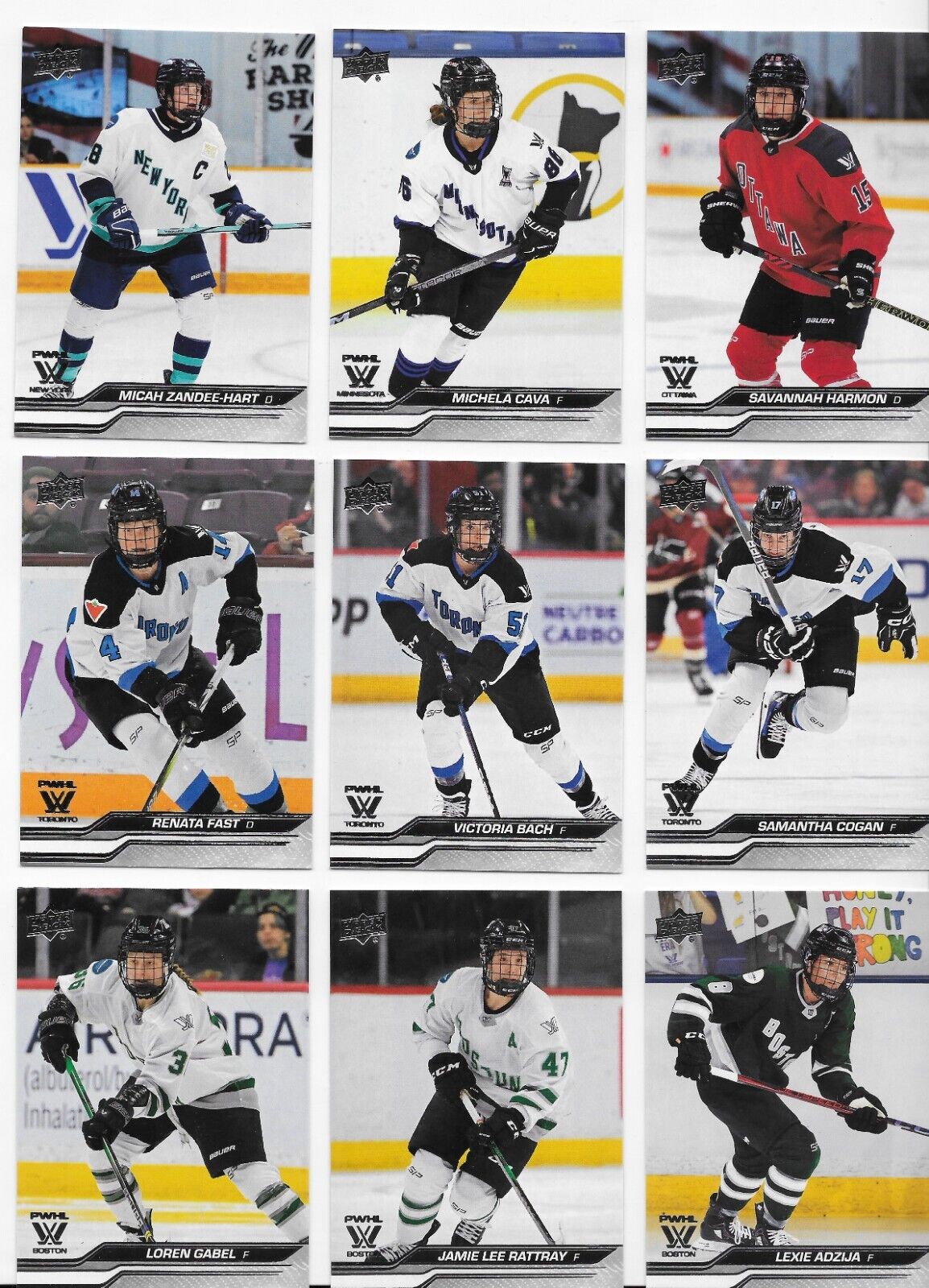 2024-25 Upper Deck PWHL Women's Hockey Complete base set of 50 base cards (1-50)