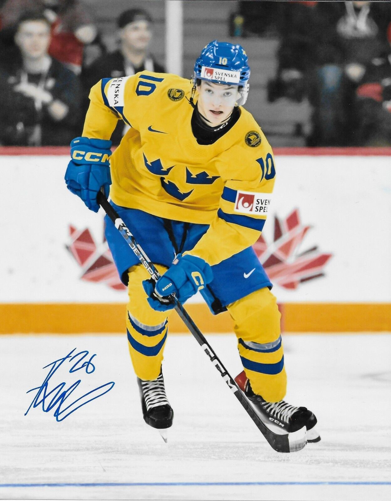 Signed Fabian Wagner Winnipeg Jets Team Sweden Autographed 8x10 Photo 1 Original