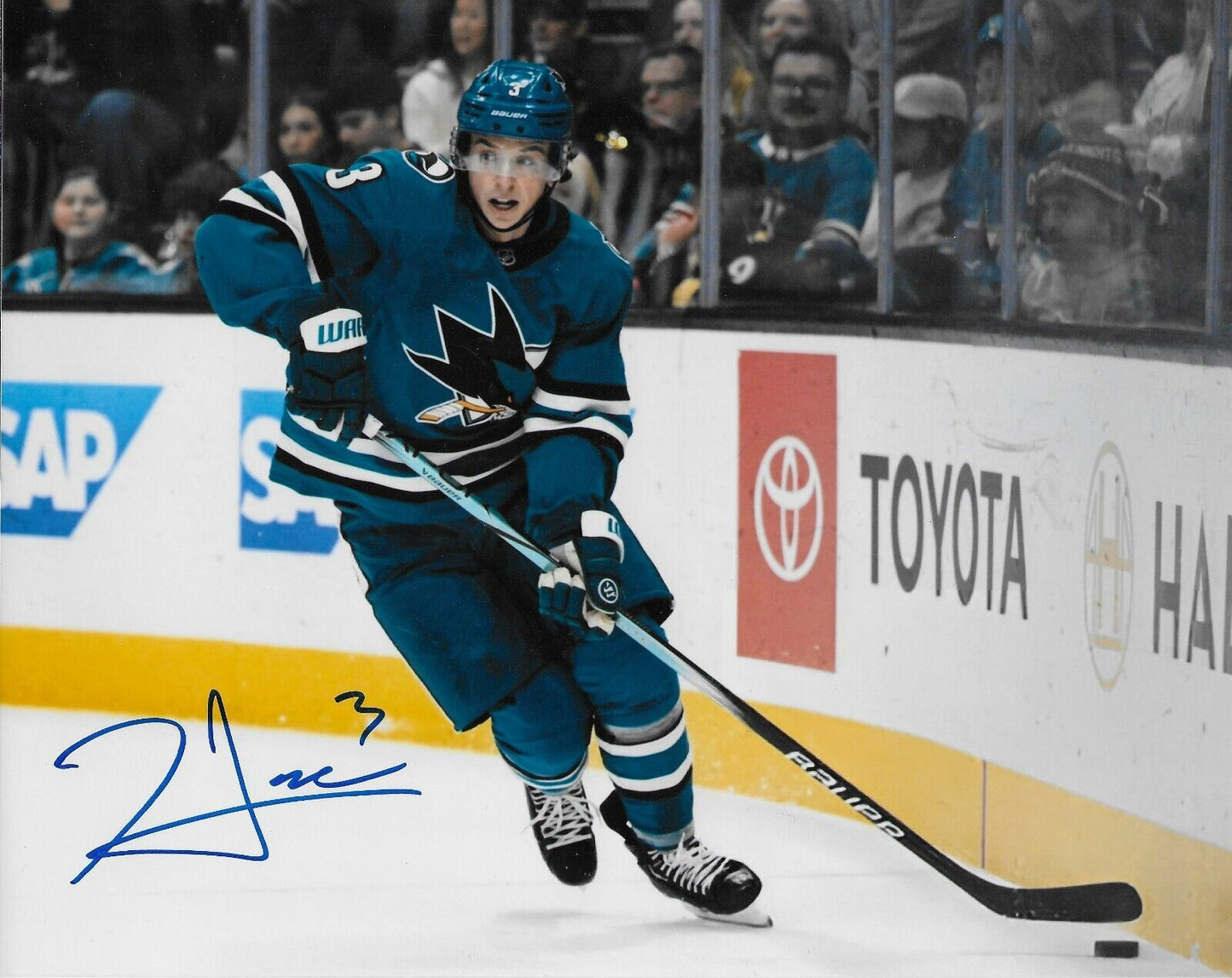 Signed Henry Thrun San Jose Sharks Autographed 8x10 Photo #2 Original