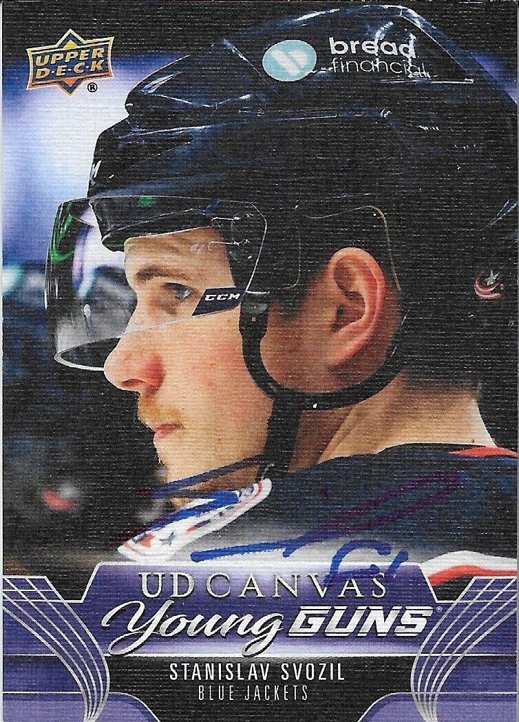 Signed Stanislav Svozil 23-24 UD Columbus Blue Jackets Canvas Young Guns Rookie