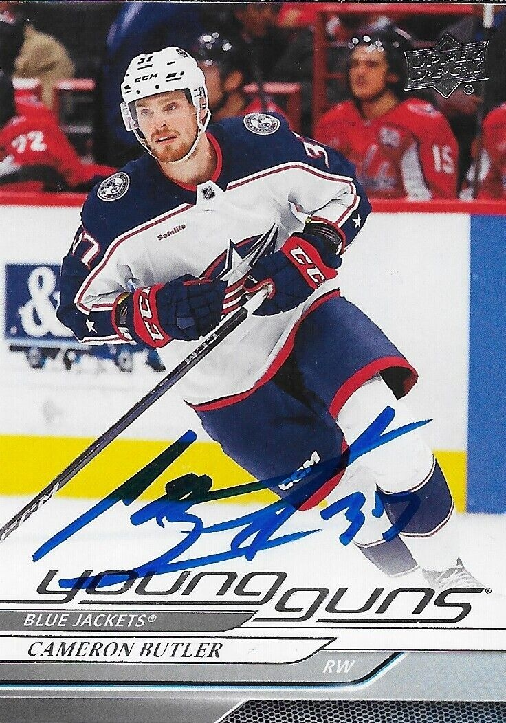 Signed Cameron Butler 2024-25 UD Columbus Blue Jackets Young Guns Rookie Card
