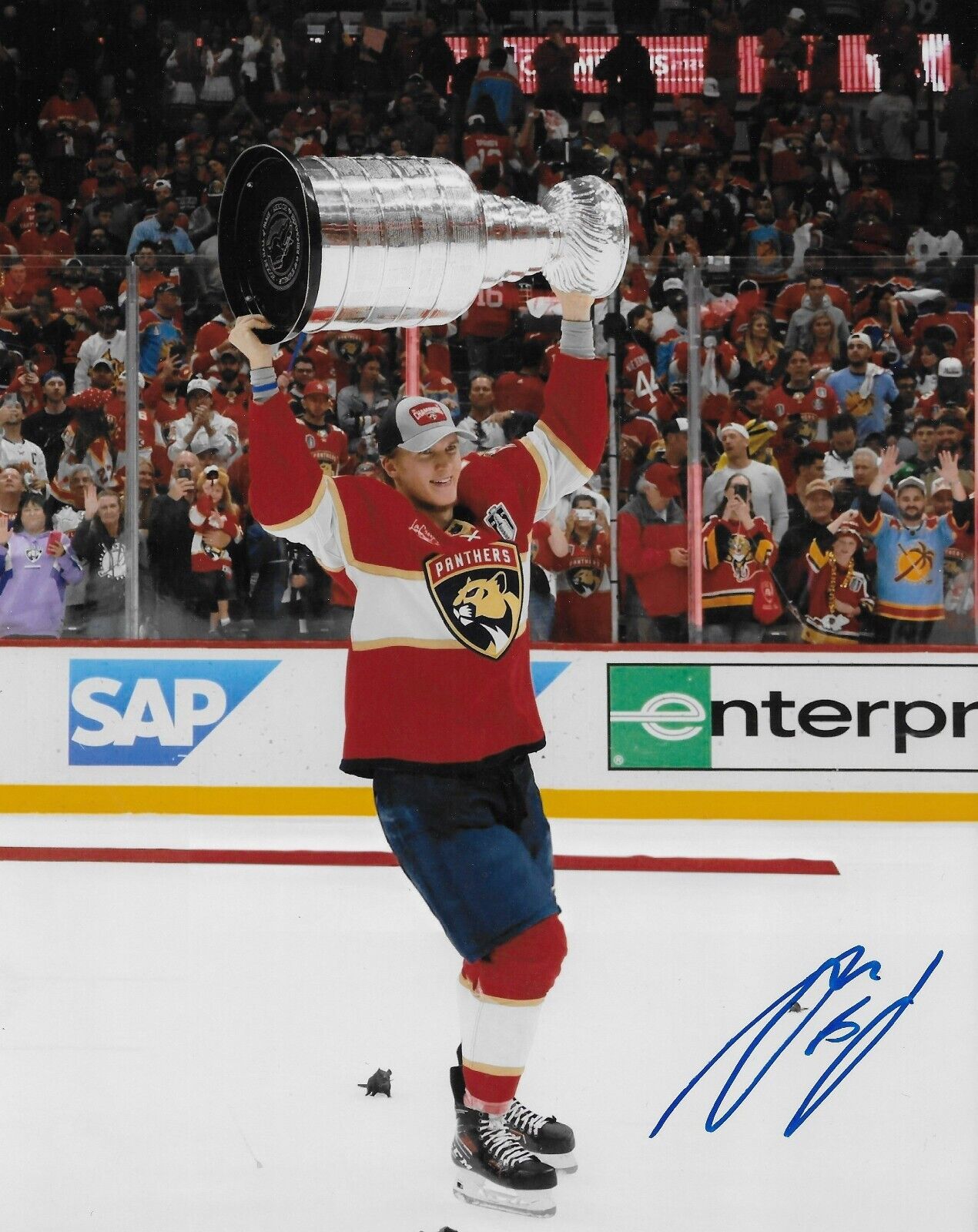 Signed Anton Lundell Florida Panthers Stanley Cup 8x10 Photo #7 Original