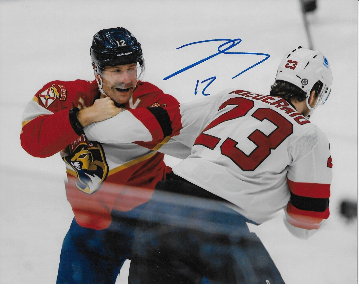 Signed Jonah Gadjovich Florida Panthers Fight 8x10 Photo #2 Original