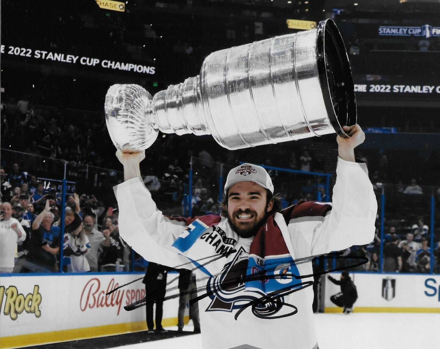 Signed Alex Newhook Colorado Avalanche Stanley Cup 8x10 Photo #1 Original