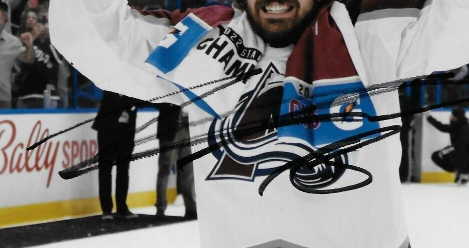 Signed Alex Newhook Colorado Avalanche Stanley Cup 8x10 Photo #1 Original