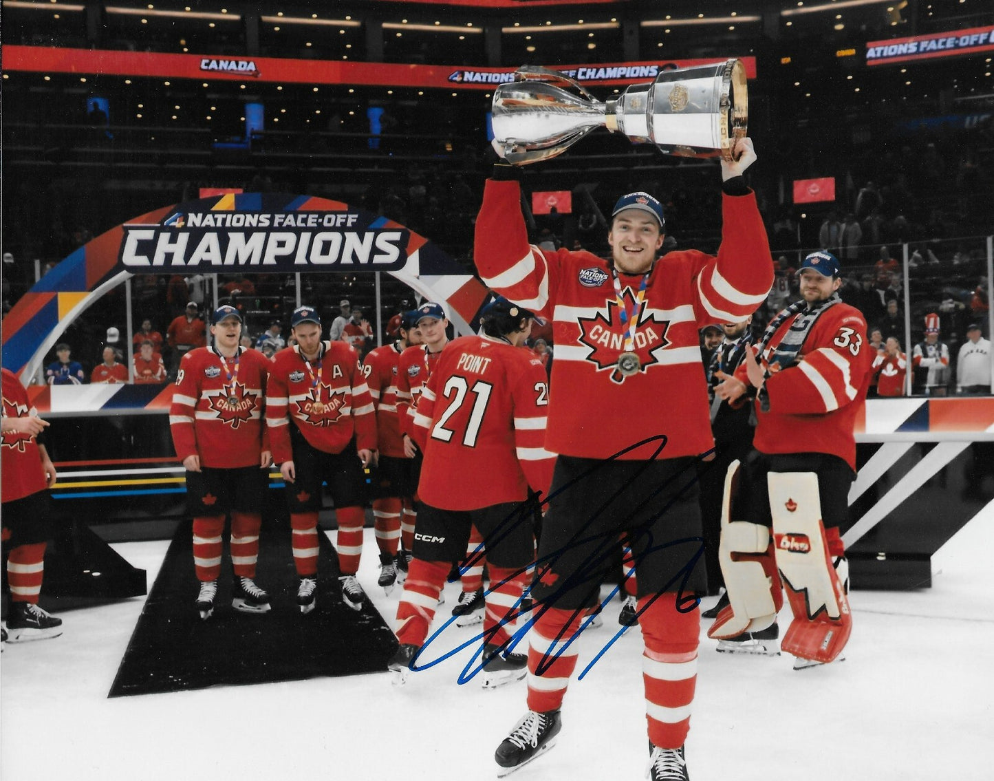 Signed Travis Sanheim Team Canada Philadelphia Flyers 4 Nations 8x10 Ph Original
