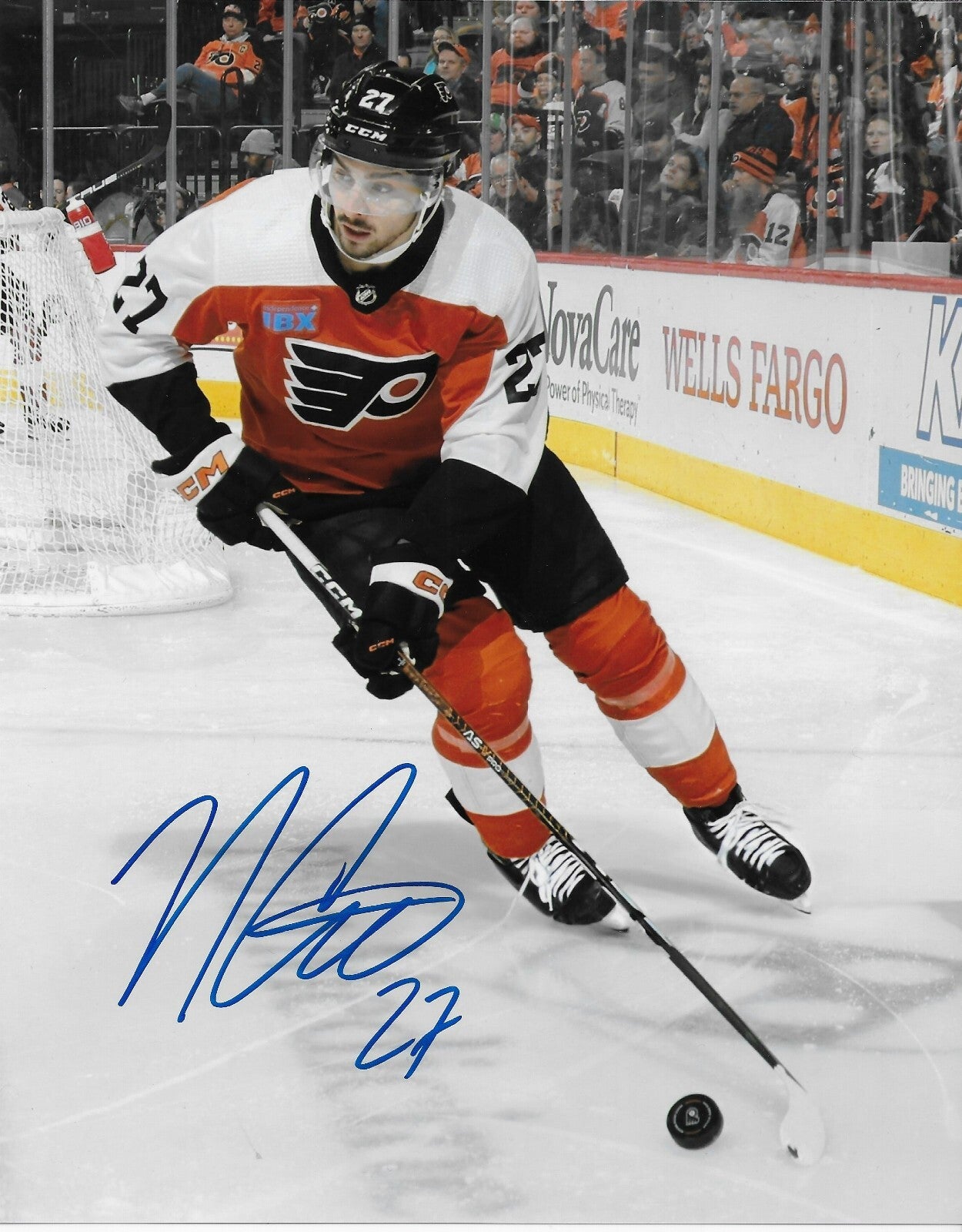 Signed Noah Cates Philadelphia Flyers Autographed 8x10 Photo #2 Original