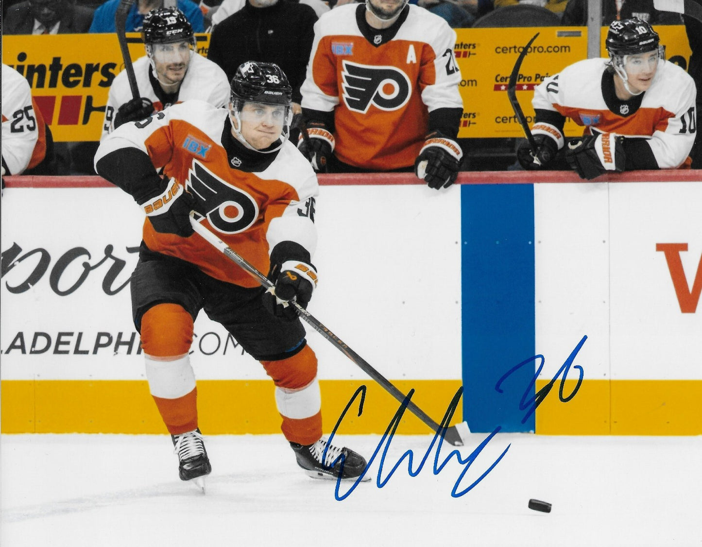 Signed Emil Andrae Philadelphia Flyers Autographed 8x10 Photo #2 Original