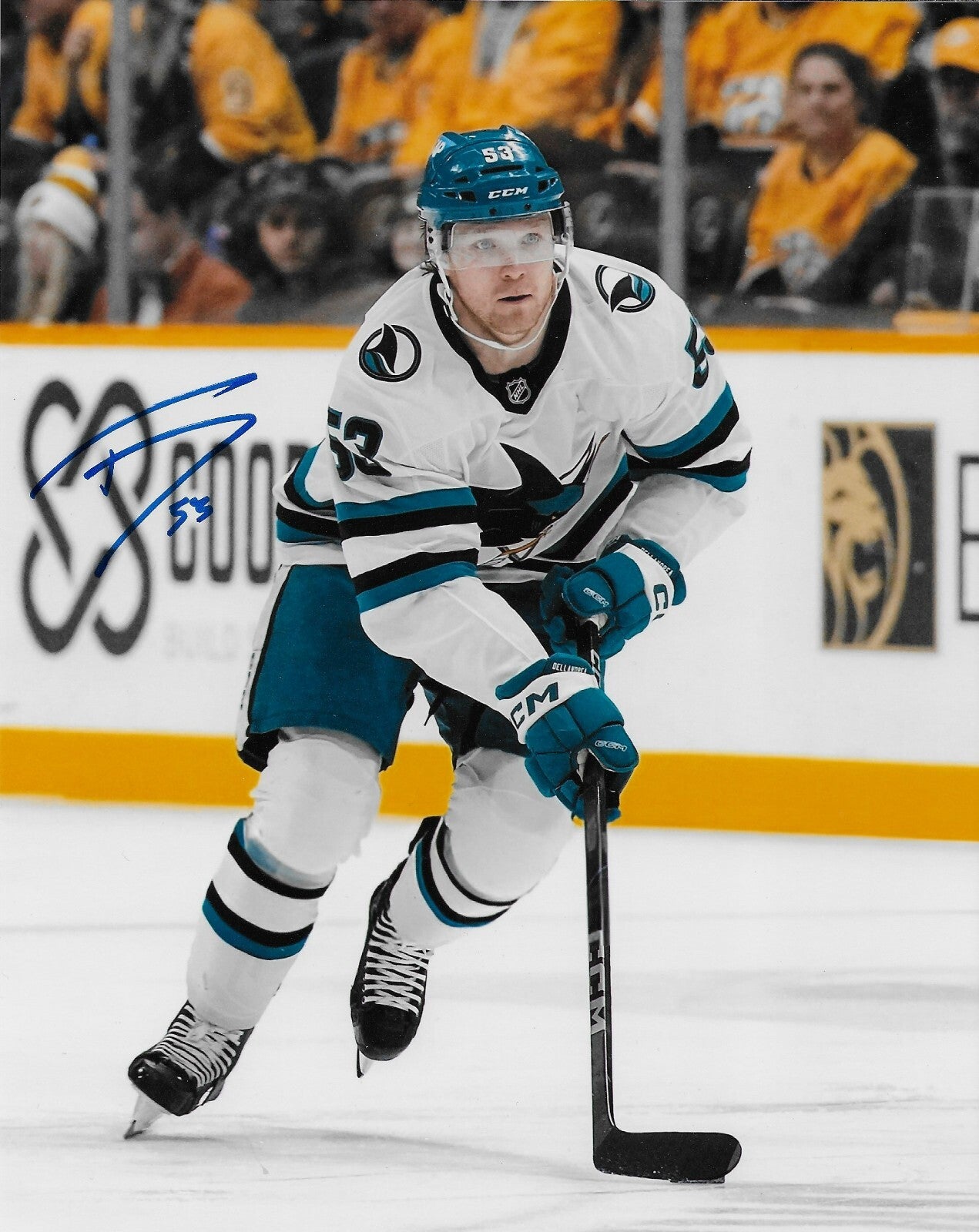 Signed Ty Dellandrea San Jose Sharks Autographed 8x10 Photo #1 Original