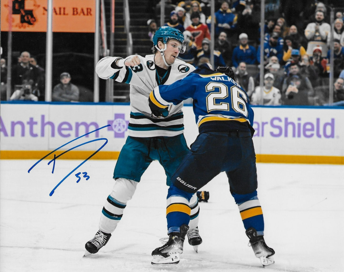 Signed Ty Dellandrea San Jose Sharks Autographed 8x10 Photo #2 Original