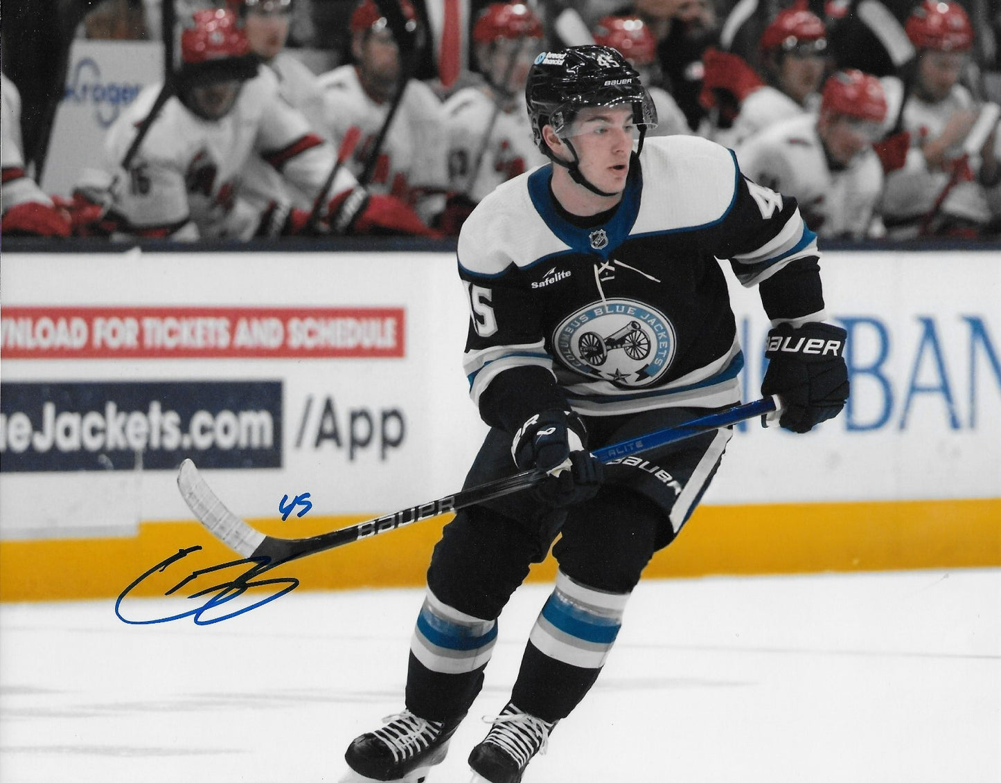 Signed Gavin Brindley Columbus Blue Jackets Autographed 8x10 Photo #2 Original