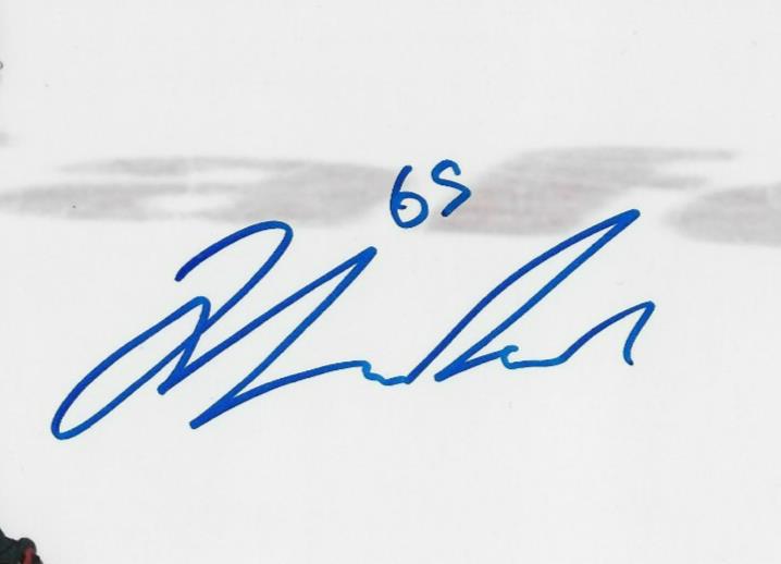 Signed Luca Del Bel Belluz Columbus Blue Jackets 8x10 Photo #2 Original