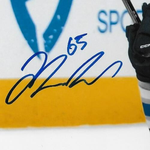 Signed Luca Del Bel Belluz Columbus Blue Jackets 8x10 Photo #5 Original